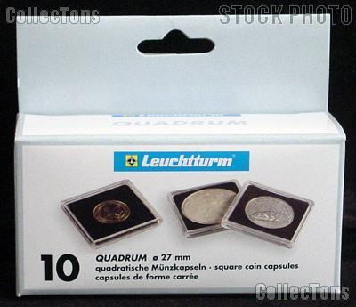 Coin Holder Small Dollar by Lighthouse (QUADRUM 27) 10 Pack of 27mm 2x2 Plastic Coin Holders for Small Dollars