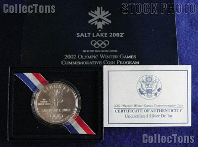 2002-P Salt Lake Olympic Winter Games Commemorative Uncirculated (BU) Silver Dollar