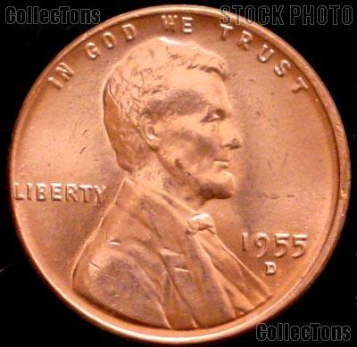 1955-D Lincoln Wheat Cent GEM BU RED Penny for Album