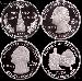 90% US Proof Silver Quarters 1999-2021 $1 Face Value Lot of 4 Quarters