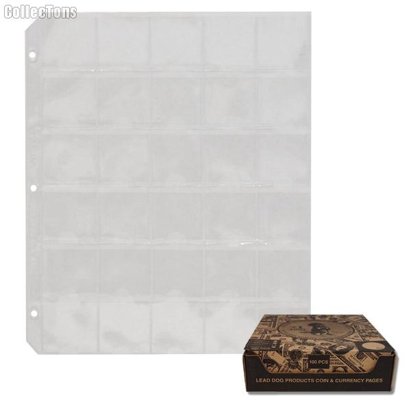 100 Vinyl 30-Pocket Coin Pages for 1.5x1.5 Holders
