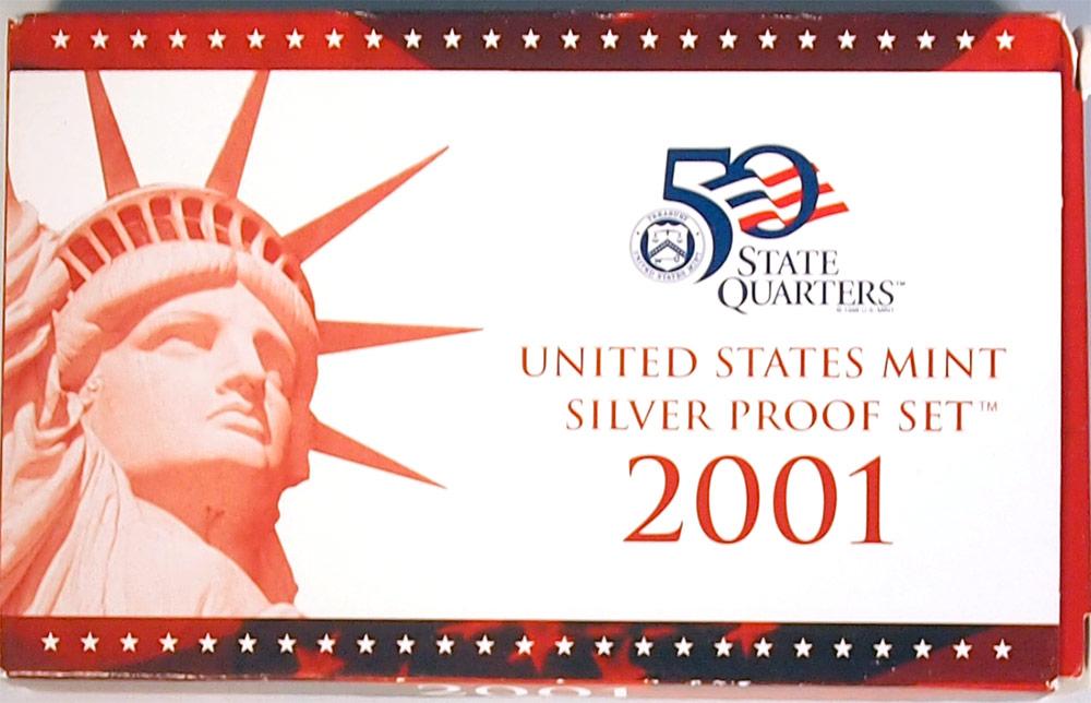 2001 SILVER PROOF SET * ORIGINAL * 10 Coin U.S. Mint Proof Set