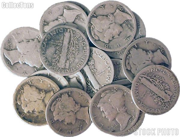 1916-S Mercury Silver Dime - Lower Grade Filler