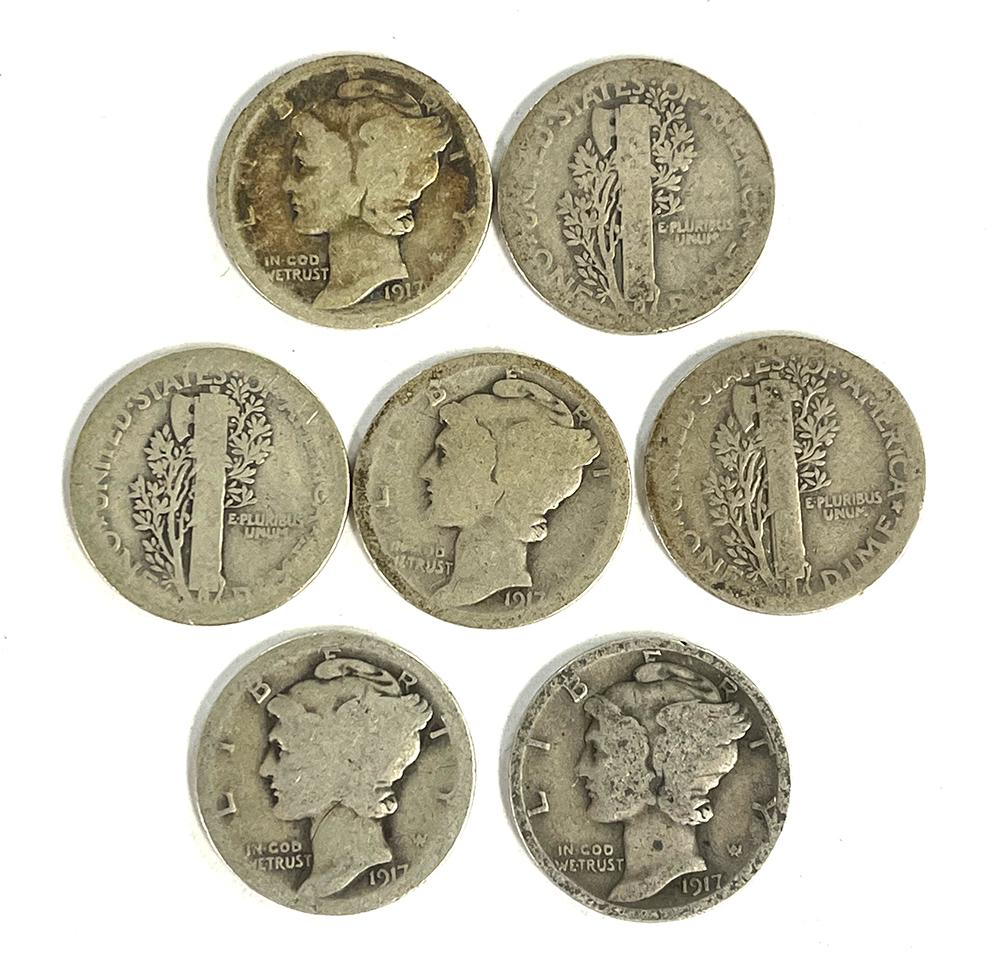 1917 Mercury Silver Dime - Lower Grade Filler
