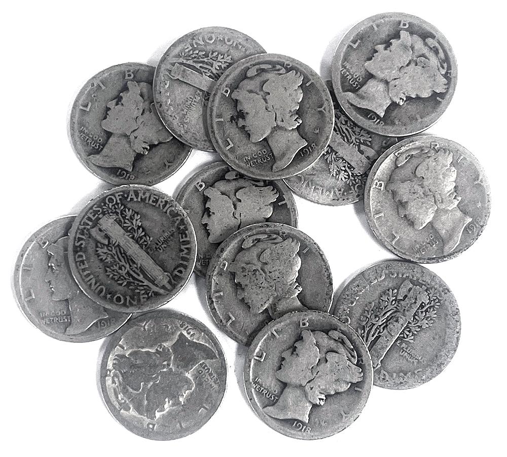 1918-S Mercury Silver Dime - Lower Grade Filler