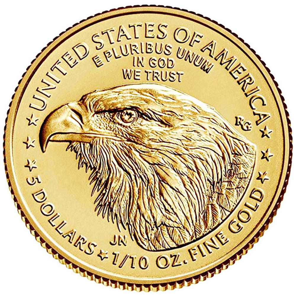 2025 GOLD $5 American Eagle Coin 1/10th Ounce in Capsule