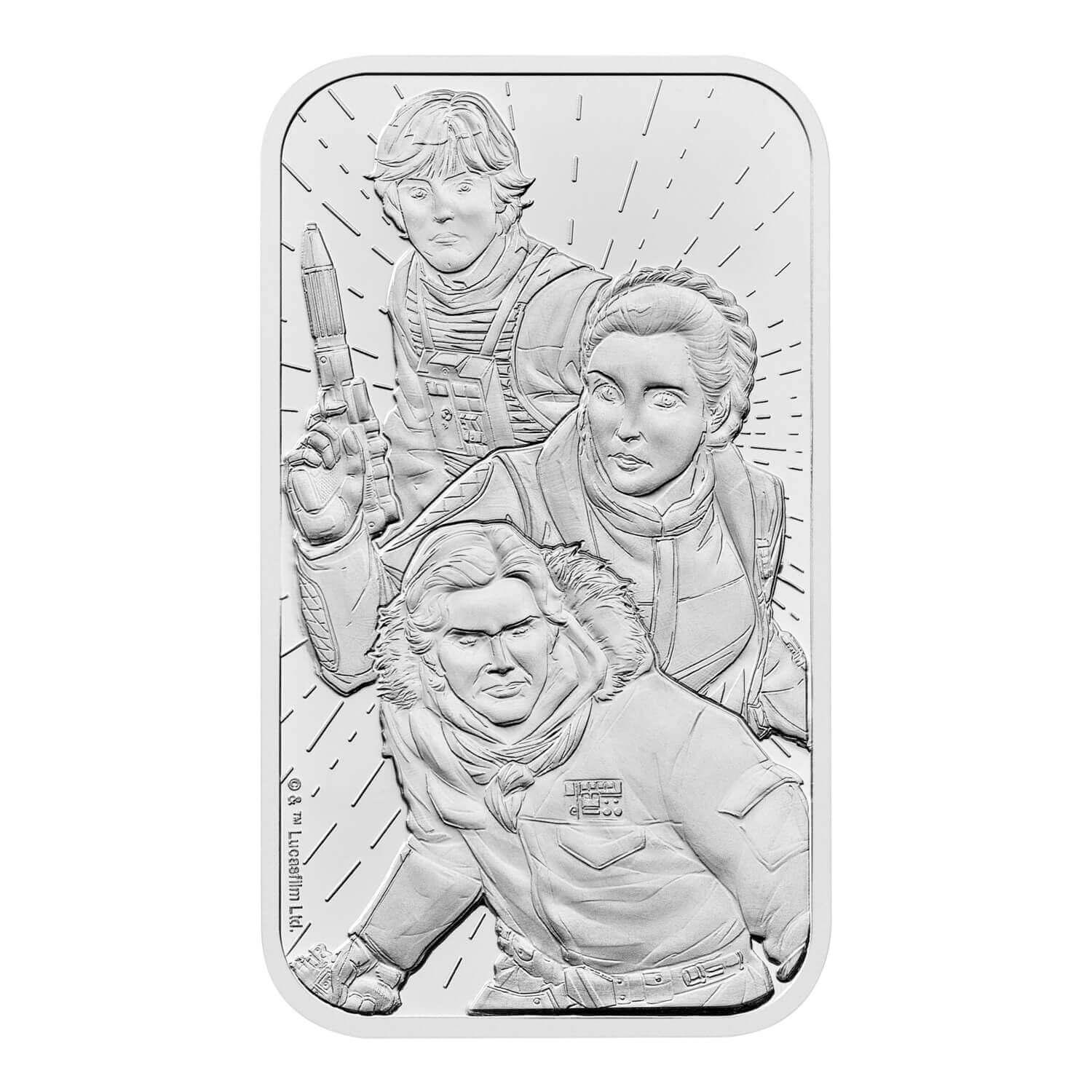 Star Wars Light Side 1oz Silver Bullion Bar .9999 by The Royal Mint