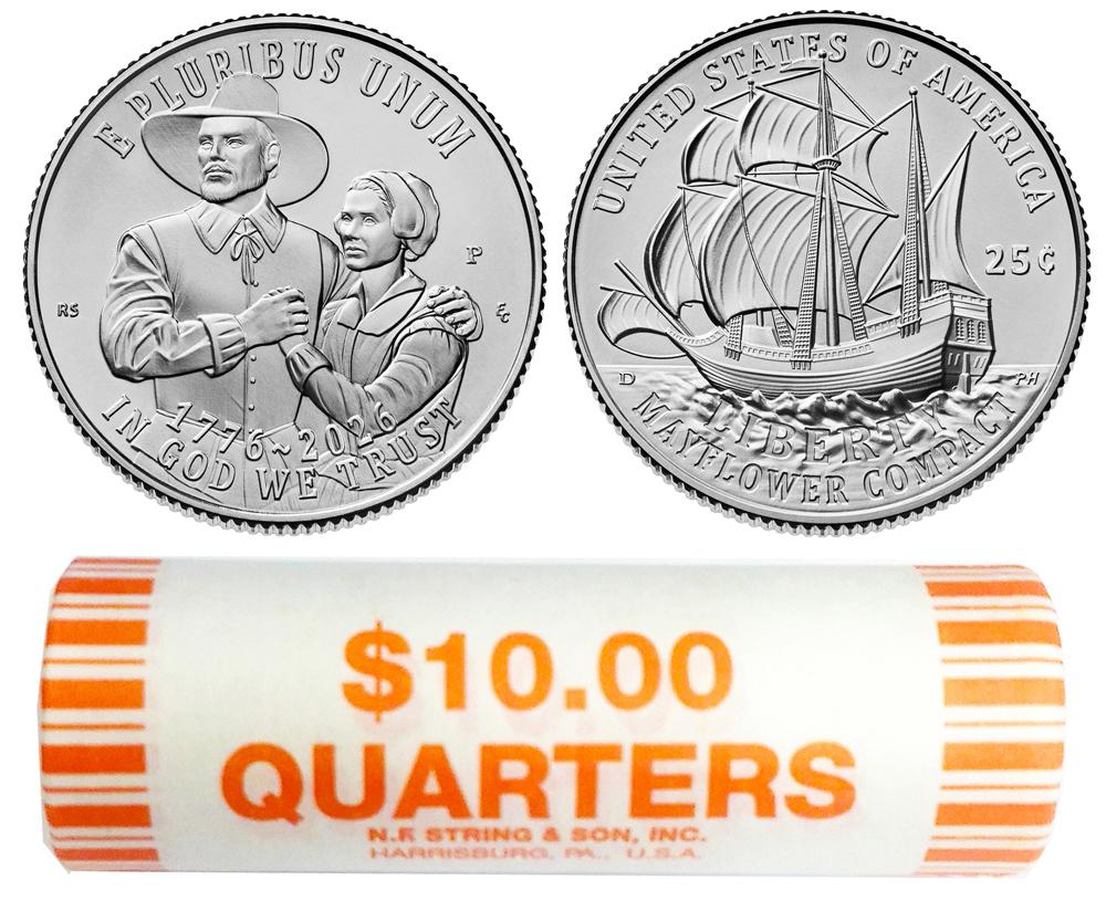 2026-P Mayflower Semiquincentennial Quarter ROLL GEM BU