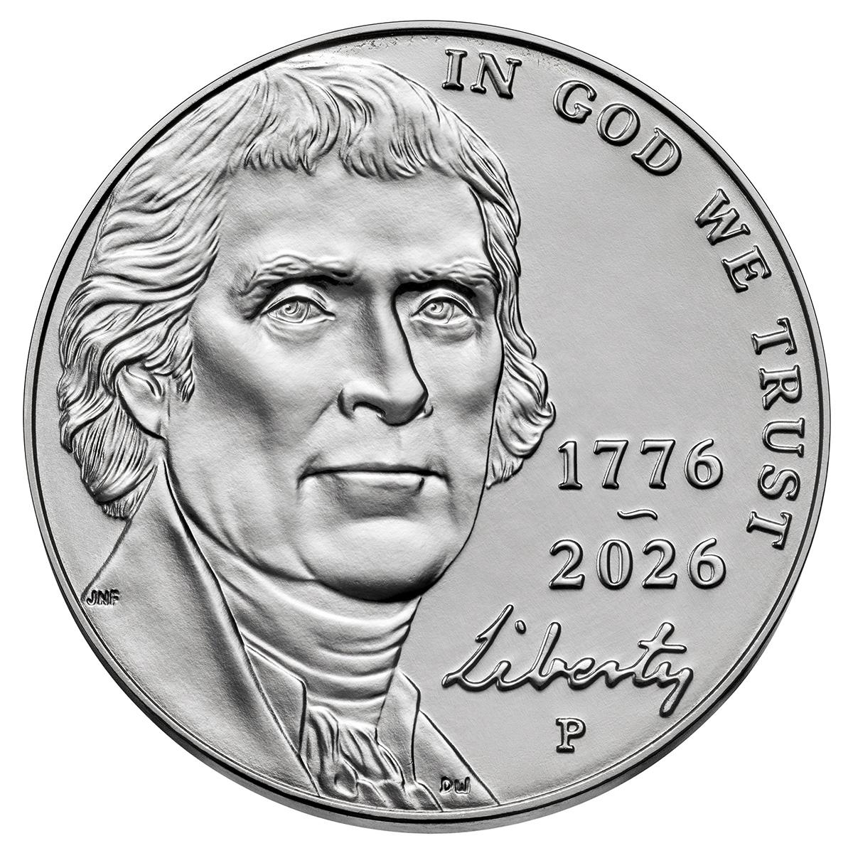2026-P Semiquincentennial Jefferson Nickel Bank Wrapped Roll 40 Coins Gem BU