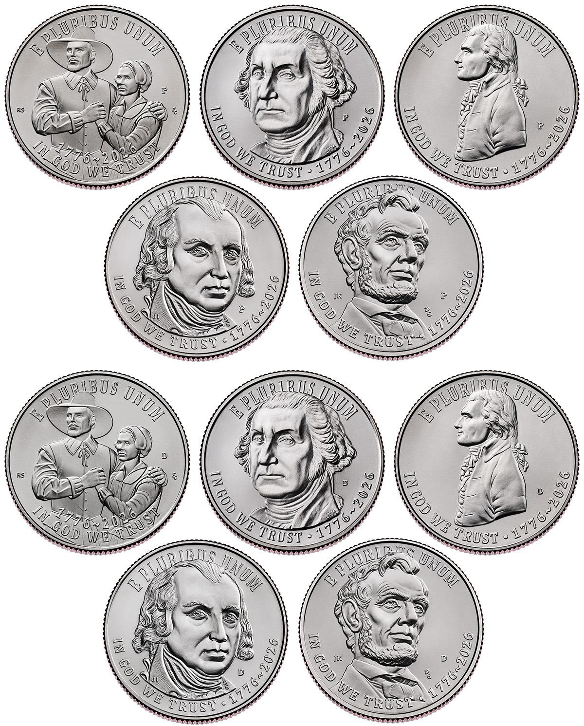 2026 Semiquincentennial Quarters Complete Set P & D Uncirculated (10 Coins)