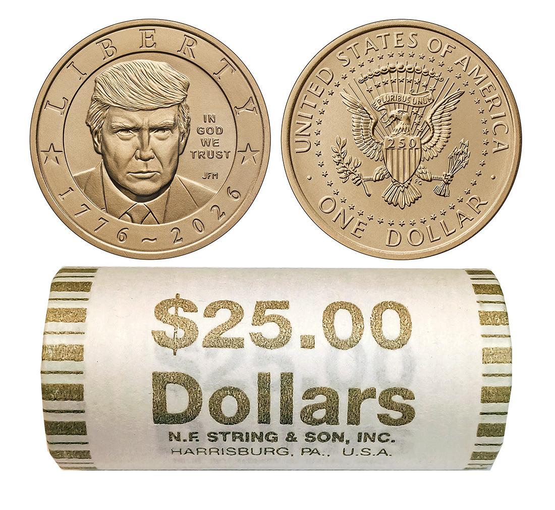 2026-P Donald J Trump Semiquincentennial Dollar $25 ROLL