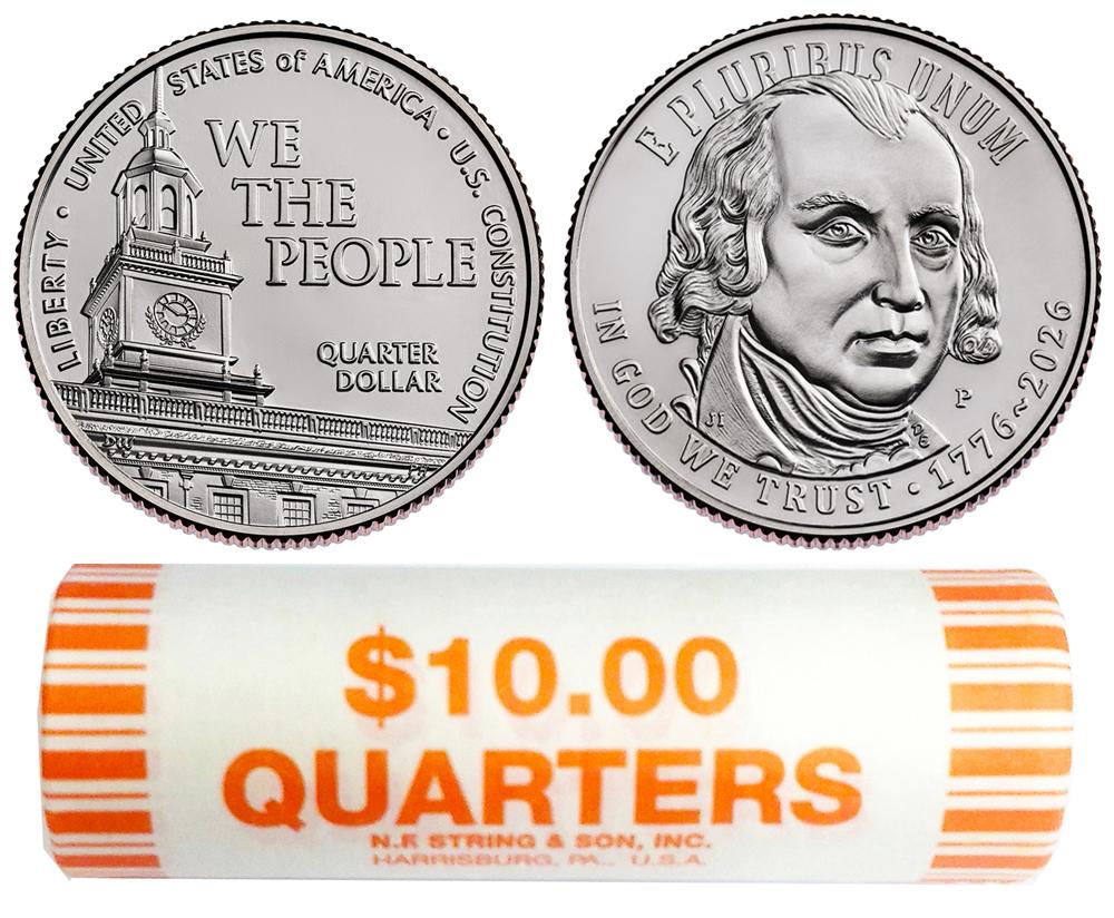 2026-P U.S. Constitution Semiquincentennial Quarter ROLL GEM BU